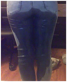 pissed my jeans on skype tight blue jeans wetting live 01