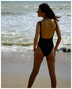 debbie pisses her swimsuit on the beach swim suit pee wetting swimsuits 05