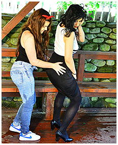 two girls pee on eachother wetting pantyhose and jeans 05