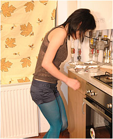 Alice wets her blue shorts and pantyhose [PART II]