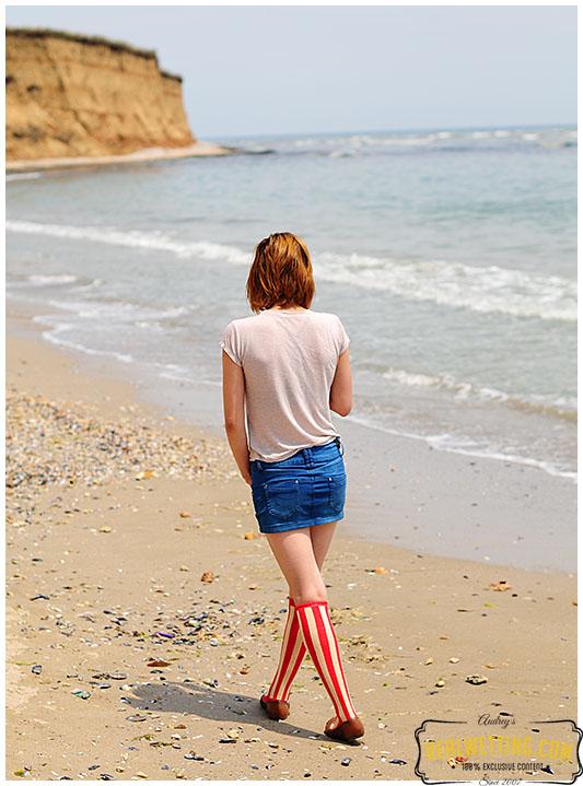 Deliberate wetting on the beach