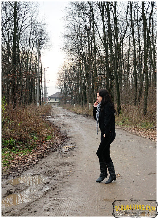 Black tights on a freezing day