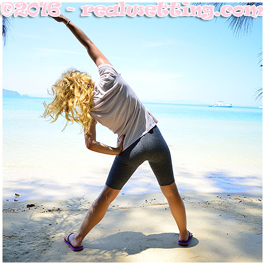 wetting while working out on the beach