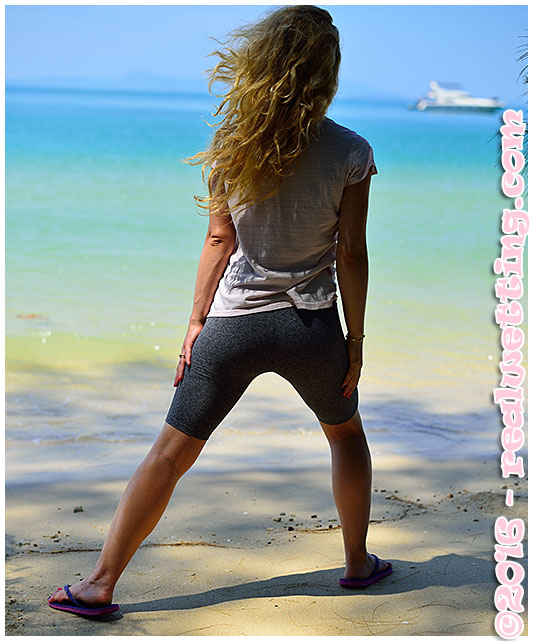 wetting while working out on the beach