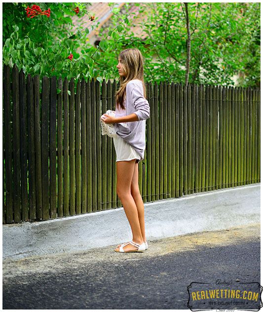 Beatrice takes a piss on the side of the road