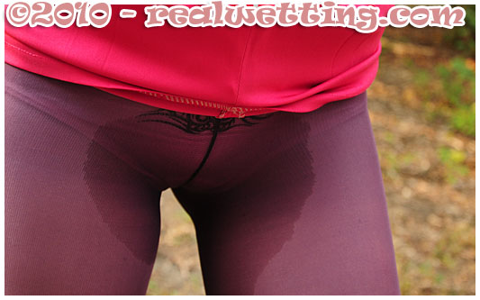dee is soaking her purple tights in piss