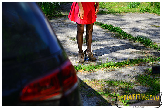 She pissed next to uber car