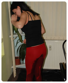 desperate teenager wets her tights in desperation