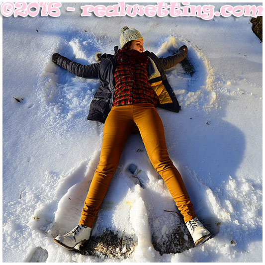 Gemma tries to make snow angels but pisses herself 