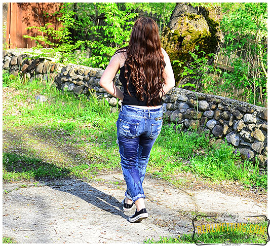 Torn jeans wetting bored with smoking