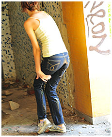 natalie wets her jeans in an abandoned building 02