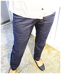 sara pisses herself in a unknown office pissing blue satin pants 00 00034