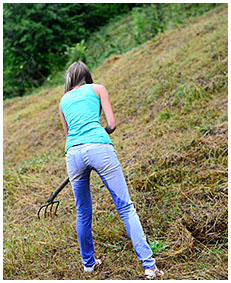 beatrice pisses her jeans gathering hay 00