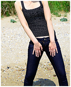 tight jeans wetting with claudia on the beach 04