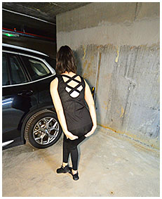 debbie pissed her tights in underground parking 0