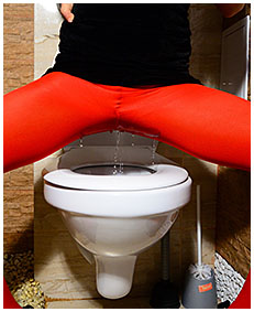 wets pantyhose over the toilet 04