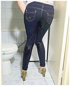 ruby takes a piss in her blue jeans 02