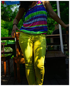 yellow pants drenching with monica 00