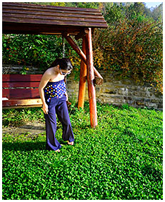 dee pissing on a swing wetting herself her pants piising in pants 00048