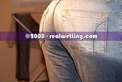 girl wetting tight jeans