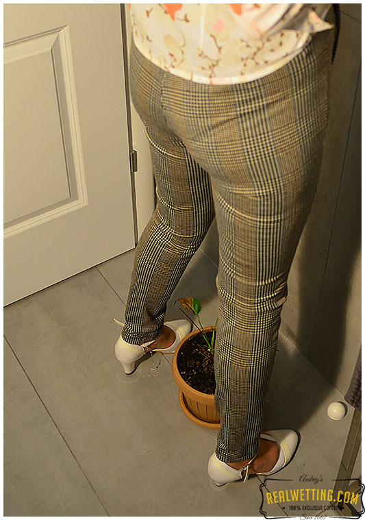 She pissed herself trying to water a plant with her own urine