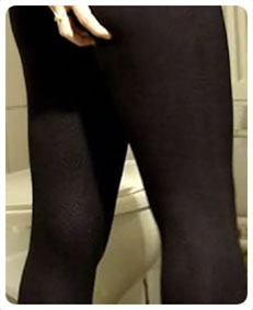 Wetting myself wearing black lycra leggings